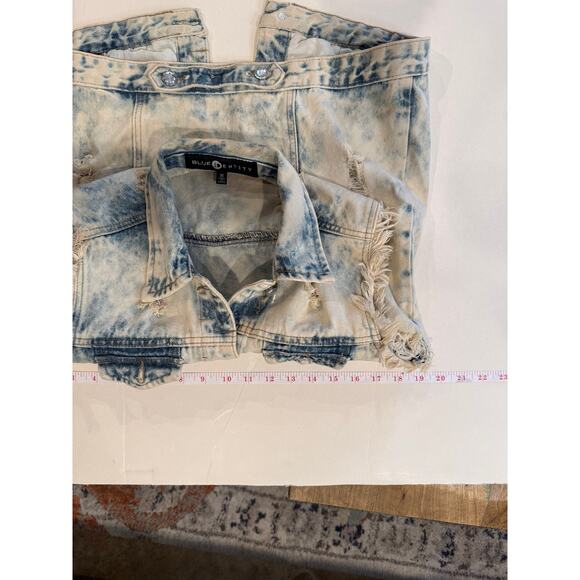 Blue Identity Denim Vest M –Bleached Distressed Sleeveless grungecore street - Picture 5 of 7